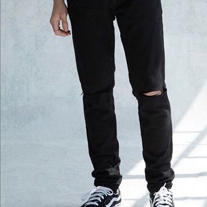 Jet black skinniest PacSun jeans